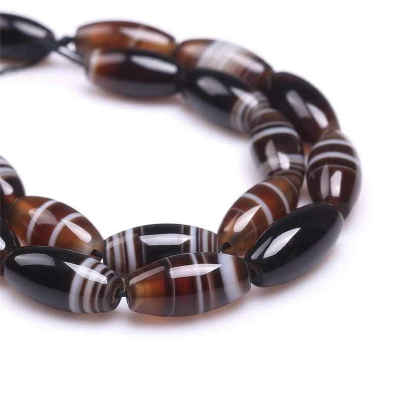 JOE FOREMAN Botswana Agate Beads for Jewelry Making Natural Gemstone Semi Precious 8x16mm Oval Rice 15" JOE FOREMAN - Image 4
